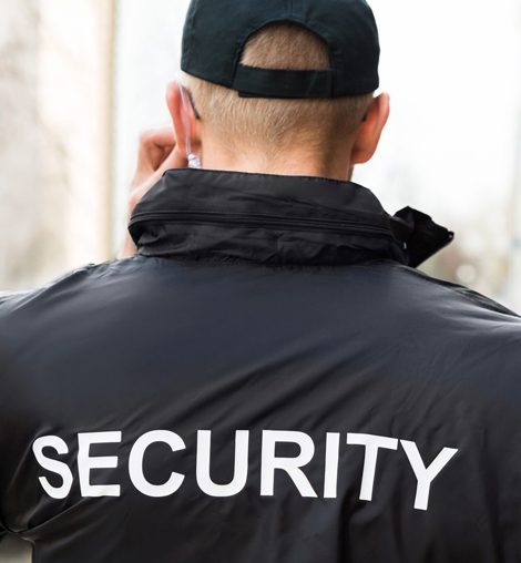 back view of a security guard